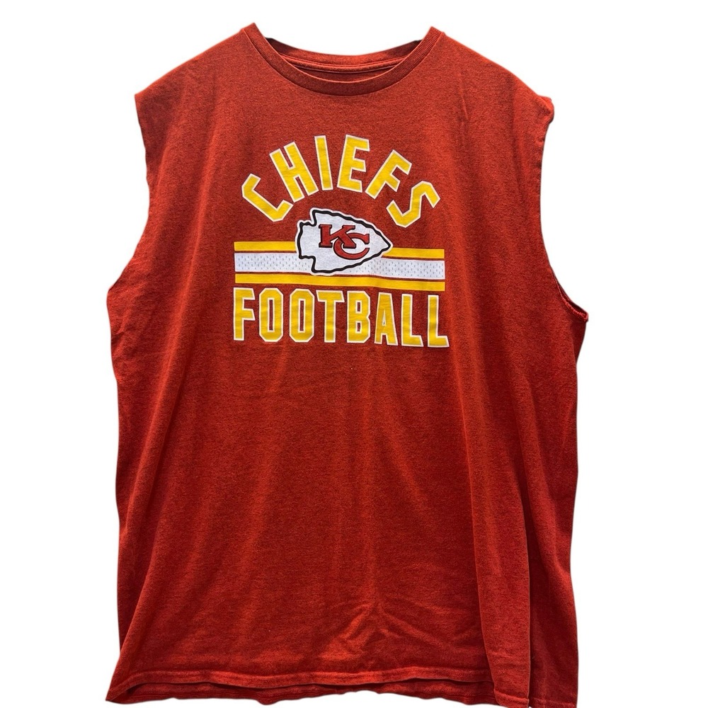 Kansas City Chiefs NFL Mens 2XL Sleeveless TShirt Red Team Apparel Football Fan
